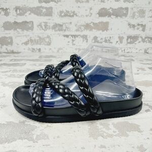 New BP Keaton Black Braided Slide Summer Flat Casual Sandals T660